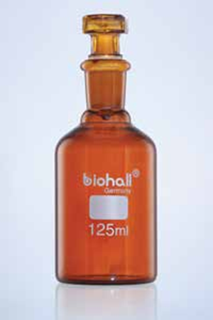 Bottles, Reagent Amber Narrow Neck with Glass Stopper