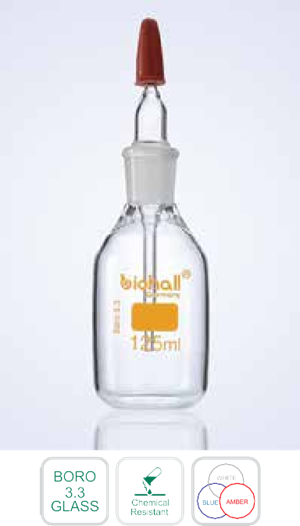 Dropping Bottles, Clear, with Rubber Teat