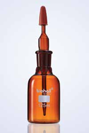 Dropping Bottles, Amber, with Rubber Teat