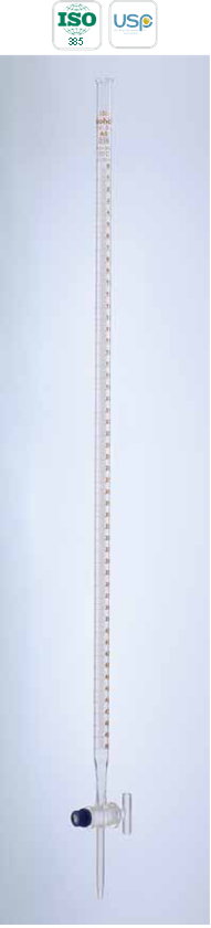 Burettes with Glass Stopcock in Clear Glass Class A