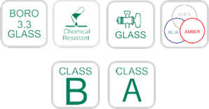 Burettes with Glass Stopcock in Clear Glass Class A