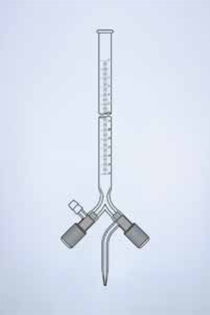 Burettes, Three Way Bore Screw type PTFE Needle Valve Stopcock, Accuracy as per Class ‘A’, with works certificate