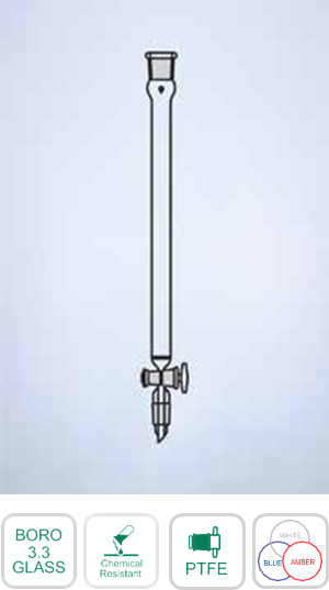 Chromatography Columns, with integral sintered disc, Glasskey Stopcock, Socket and Cone