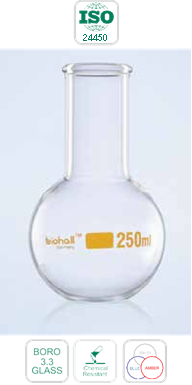 Flask, Round Bottom, Wide Neck, ISO