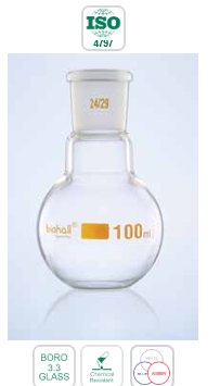 Flat Bottom Flask, Single Neck with Joint