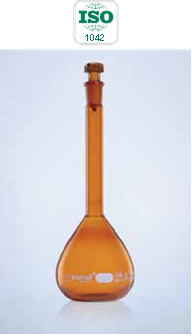 Amber Volumetric Flask, Class-A, Batch Certificate, ISO
