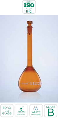 Amber Volumetric Flask, Class-B
