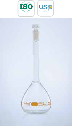 Volumetric Flask Wide Neck Clear Glass