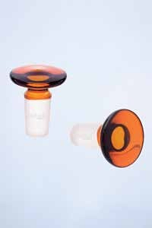 Stopper, Amber, Solid, Flat Head For Reagent Bottles